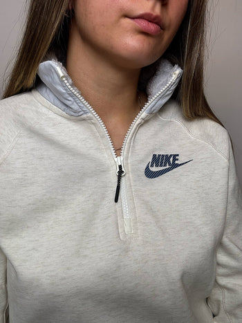 Sweat col cheminée gris NIKE L vintage