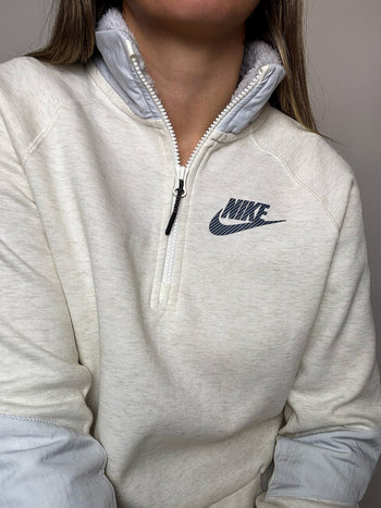 Sweat col cheminée gris NIKE L vintage