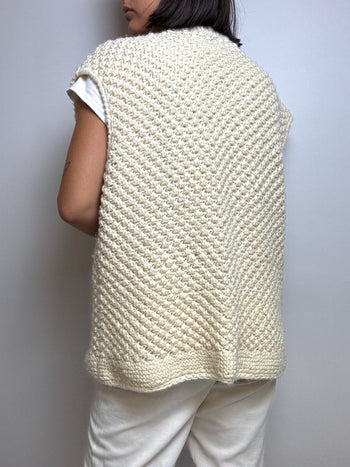 Gilet en maille blanc cassé M