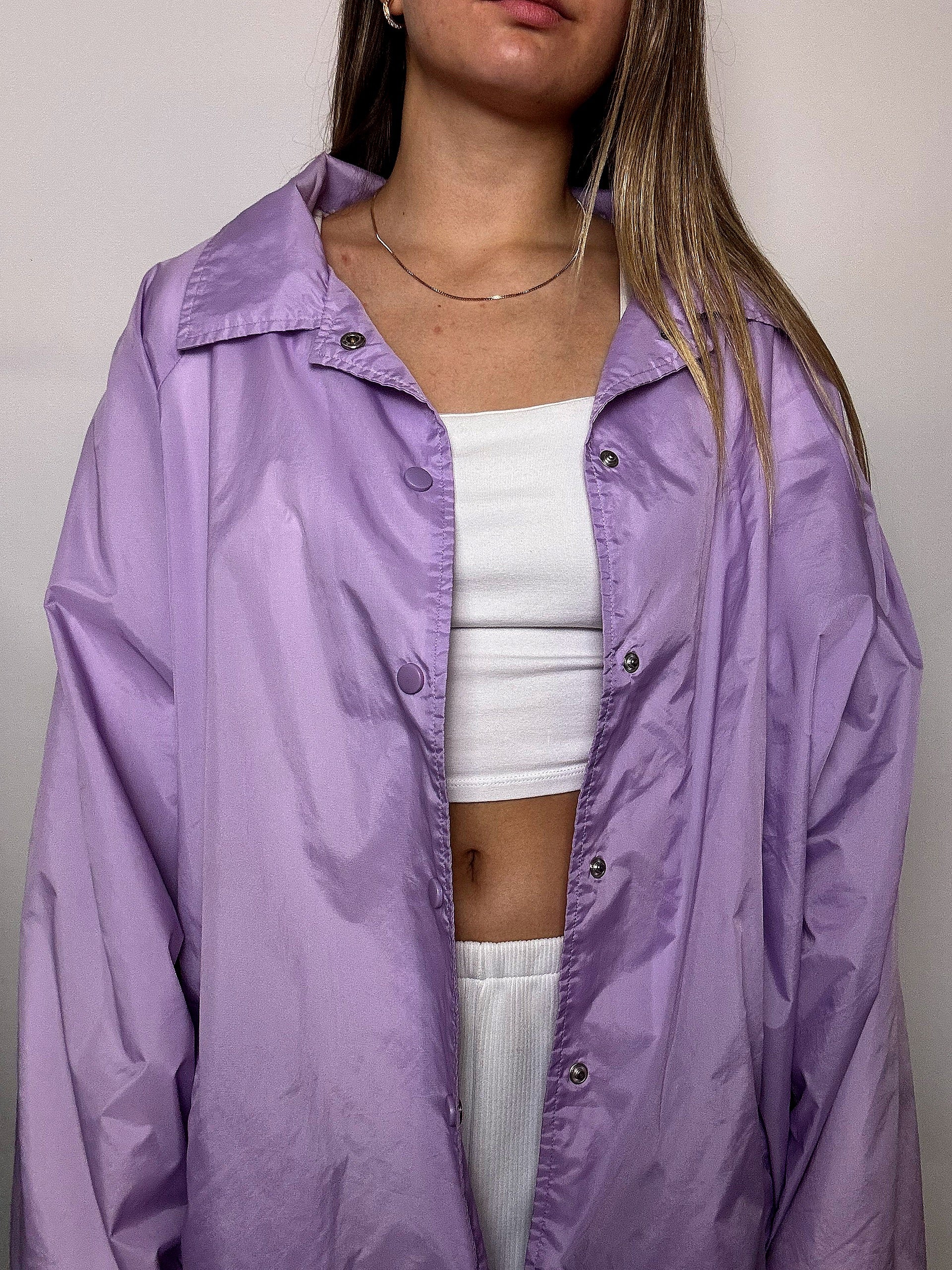 Vintage-Regenjacke in Lila, Größe 2XL