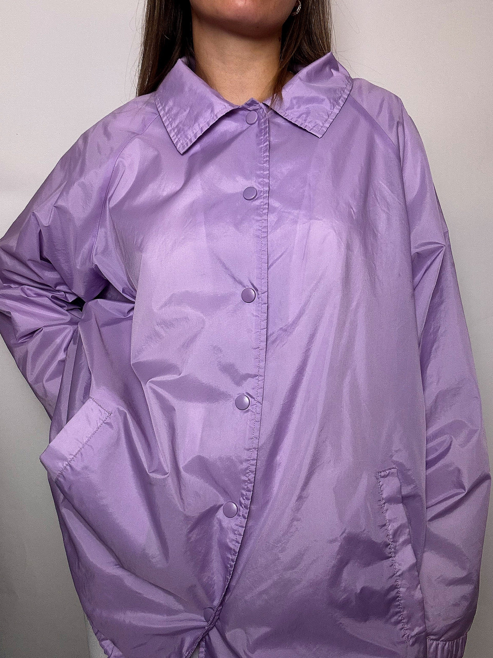 Vintage-Regenjacke in Lila, Größe 2XL