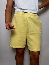 ADIDAS L vintage yellow fleece shorts