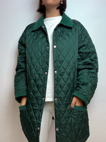 Veste matelassée verte vintage L