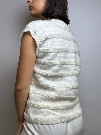 Gilet en maille blanc cassé S/M