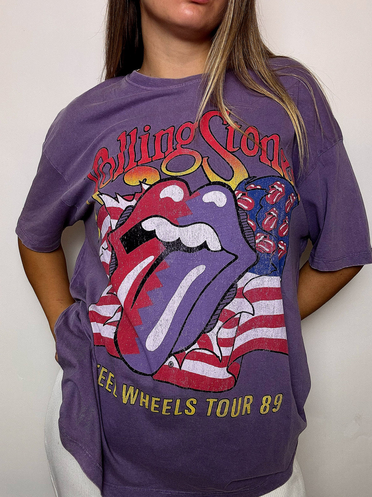 Tee shirt violet ROLLING STONES L vintage