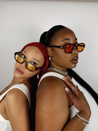 Vintage recycled rectangular tortoiseshell glasses 