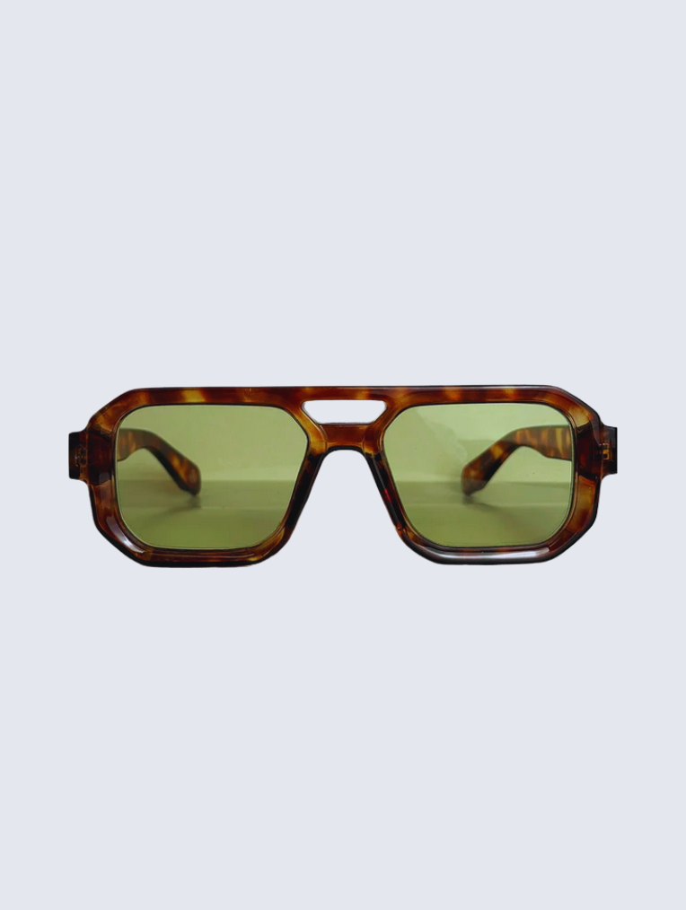 Lunettes recyclées 70's écailles verres jaunes