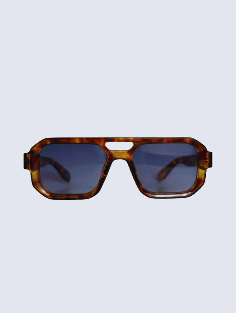 Lunettes recyclées 70's écailles verres bleus