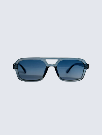 Lunettes recyclées 70's transparents bleues verres bleus
