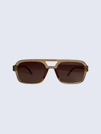 Lunettes recyclées 70's transparents brunes verres bruns