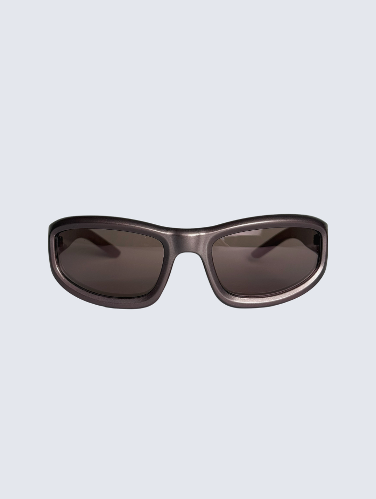 Blue recycled rectangular vintage glasses with blue lenses 