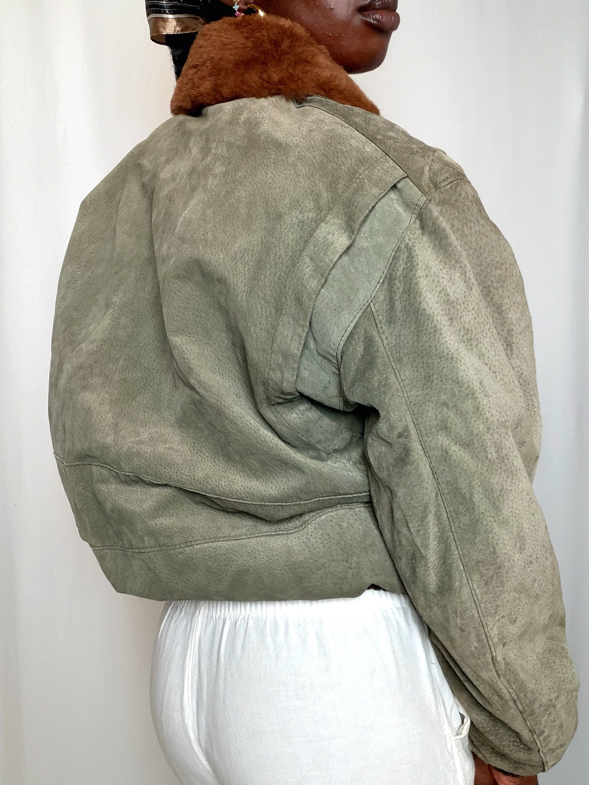 Vest en daim Kaki M/L vintage