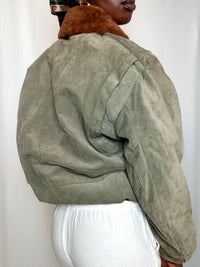 Vest en daim Kaki M/L vintage
