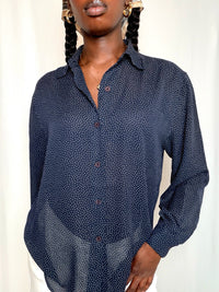 Ensemble marine à pois vintage
