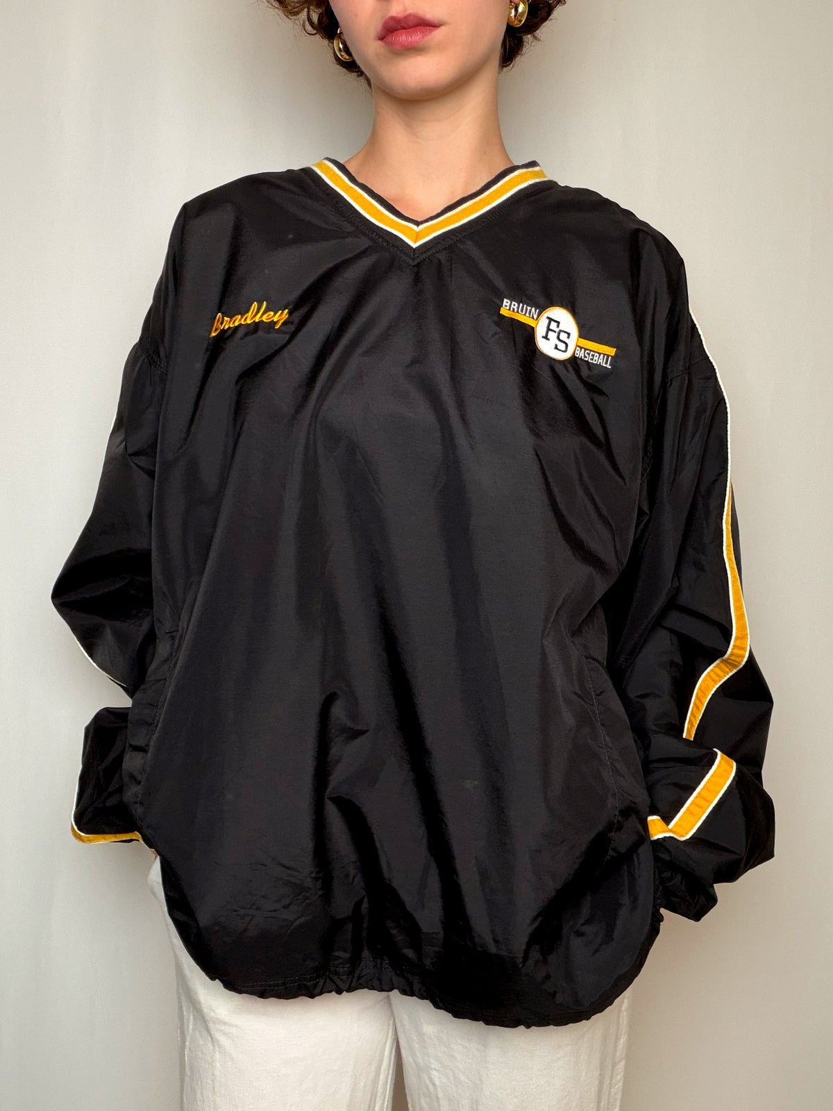 Veste mi saison noire et jaune vintage