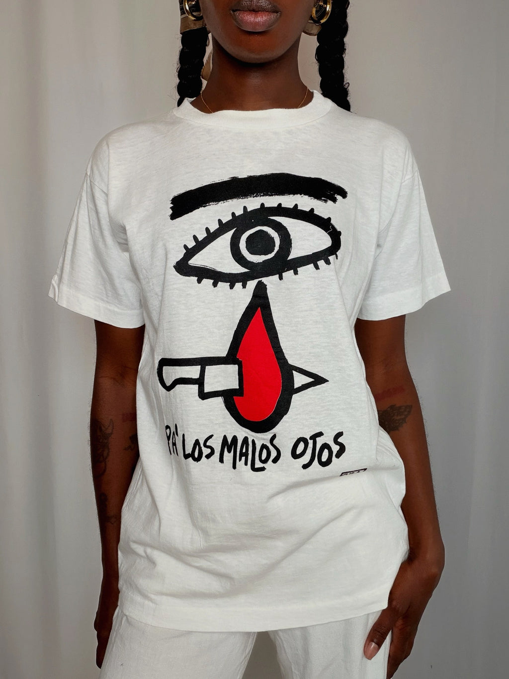 Tshirt imprimé blanc Cuba M/L vintage