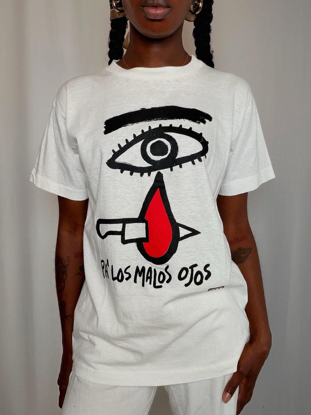 Tshirt imprimé blanc Cuba M/L vintage