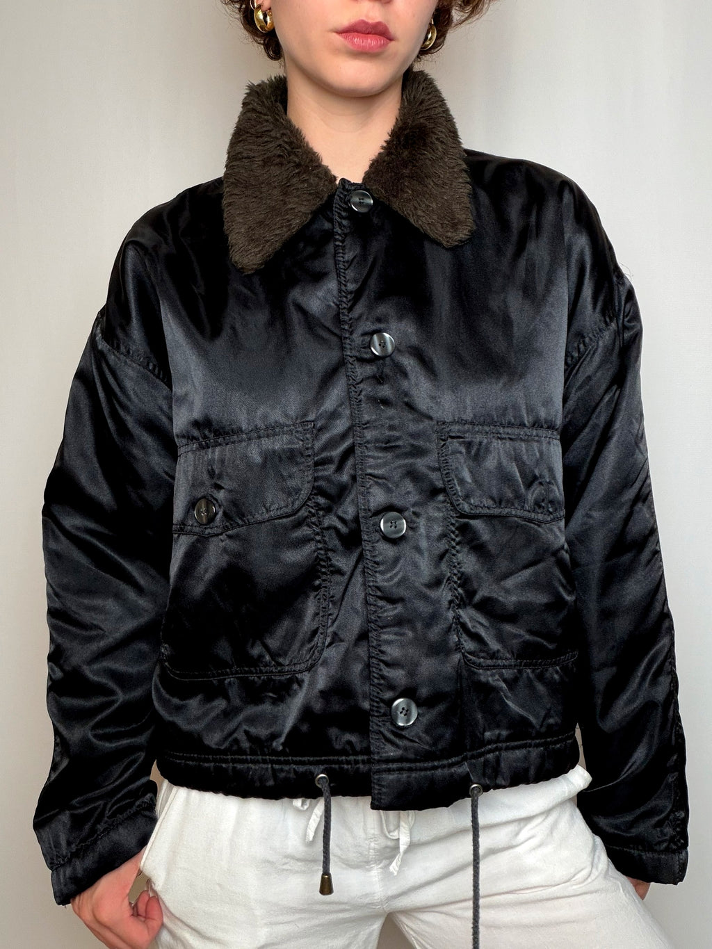 Veste aviator noire M vintage