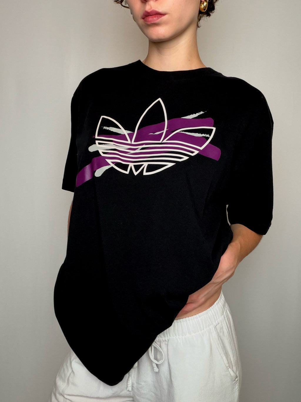 T-shirt Black Adidas L vintage