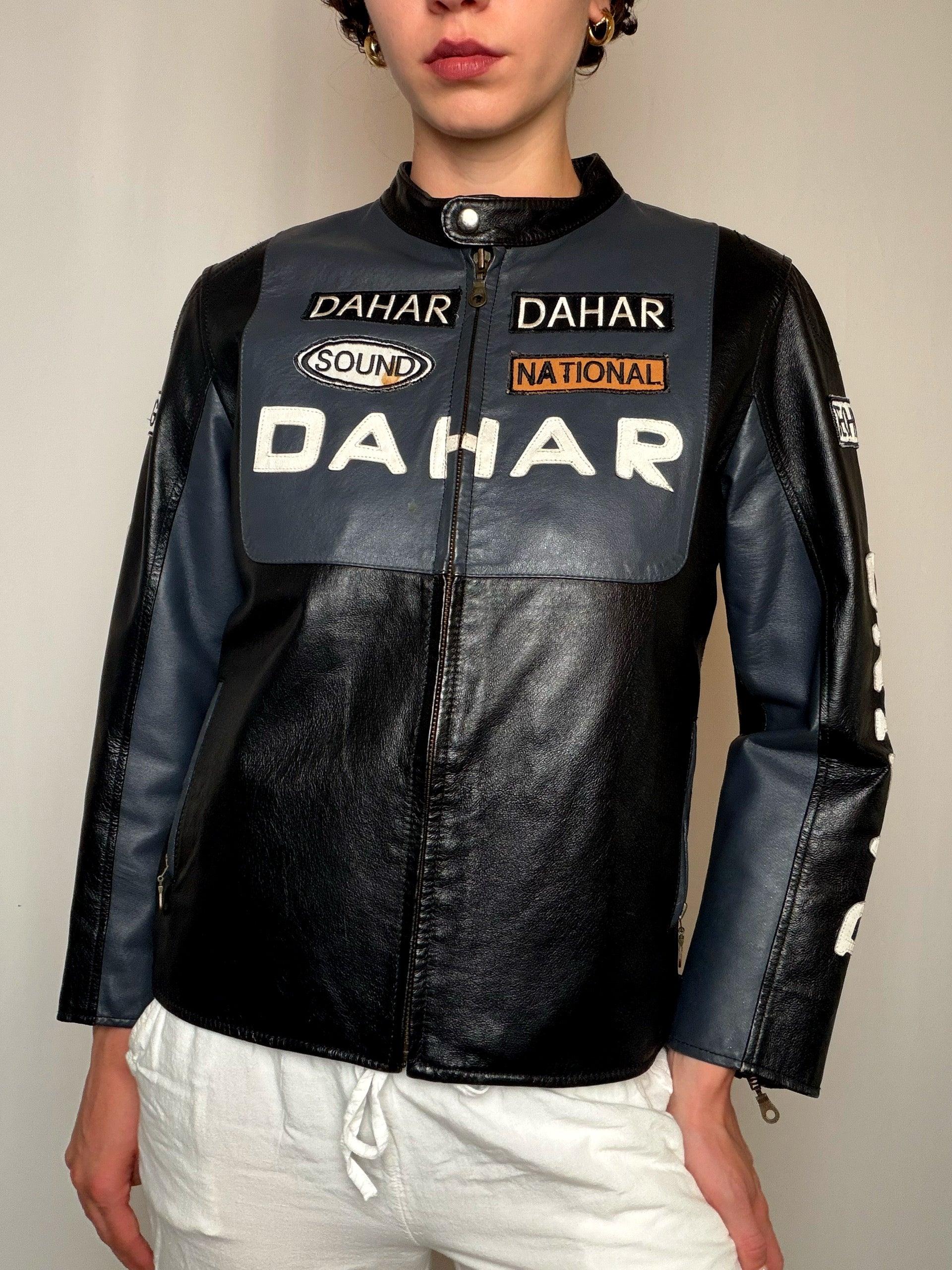 Veste en cuir racing Dahar S/M vintage