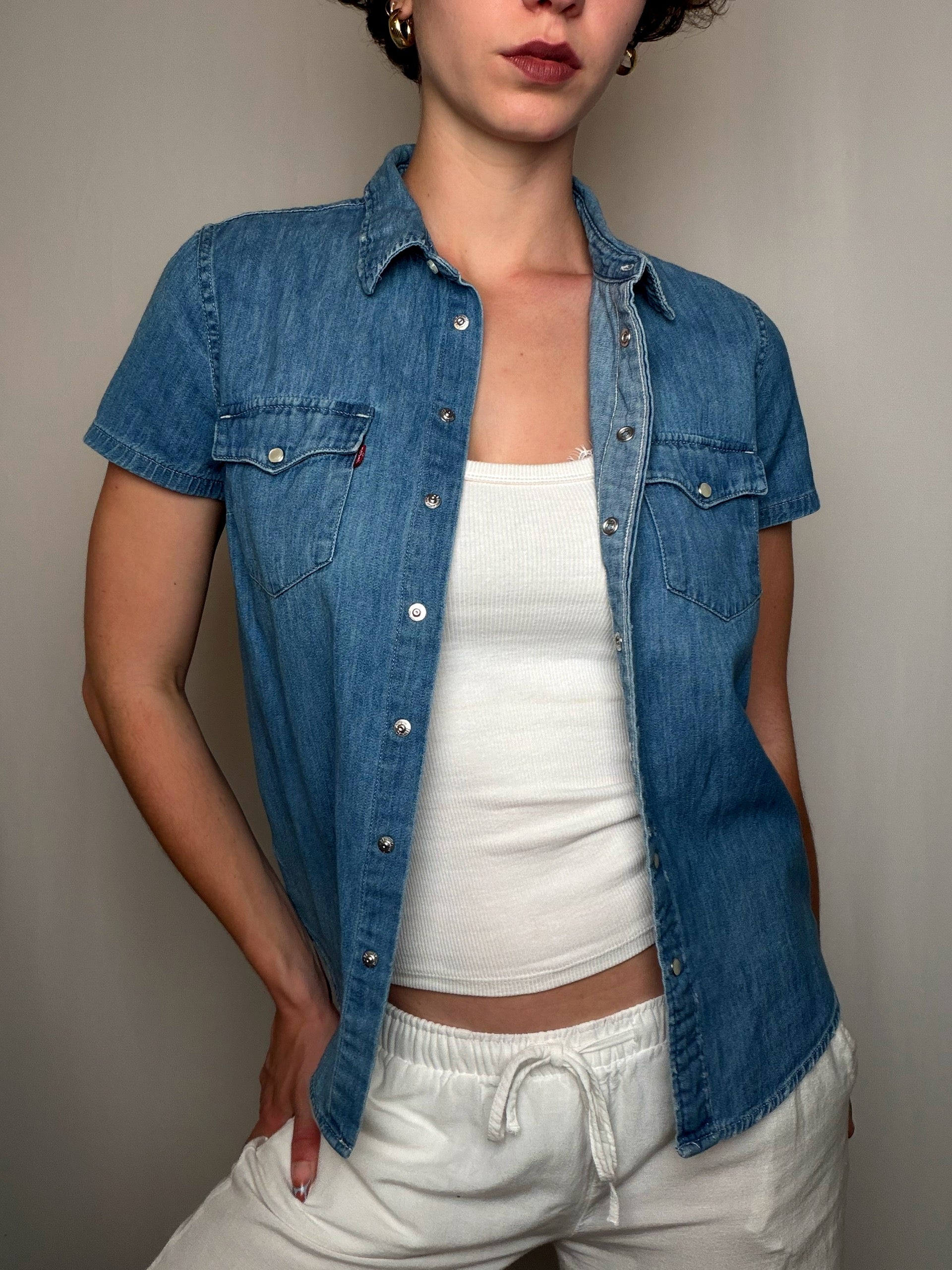 Chemise manche courte bleu Levi's S vintage