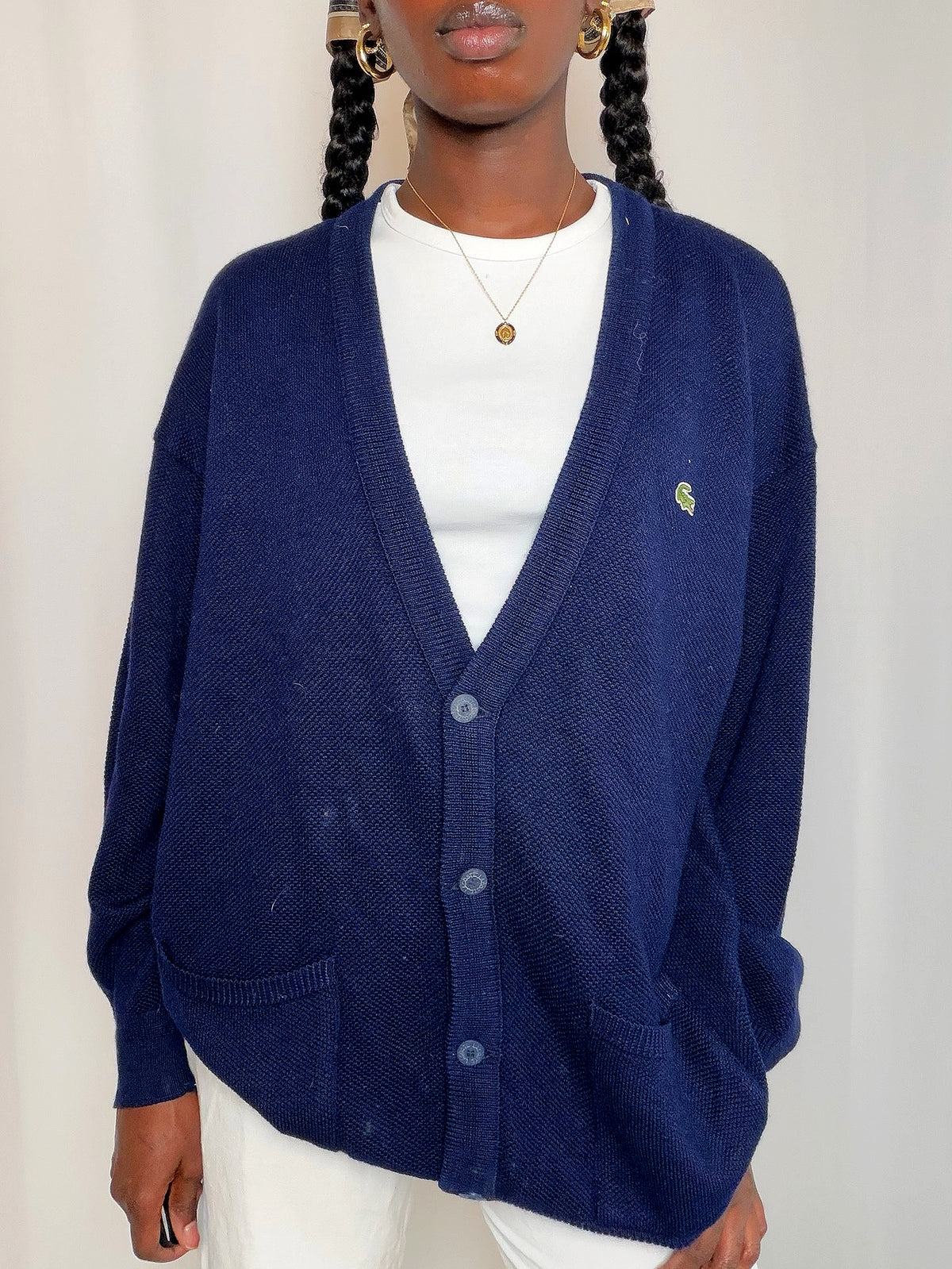 Pull marine Lacoste XL vintage