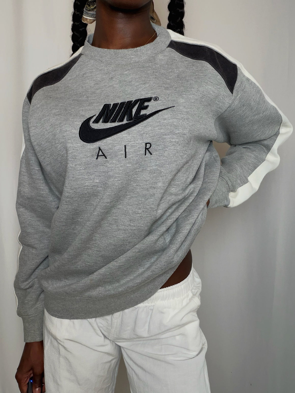 Sweat Gris Chiné Nike M vintage