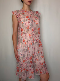 Robe Transparente imprinée Benetton S/M vintage
