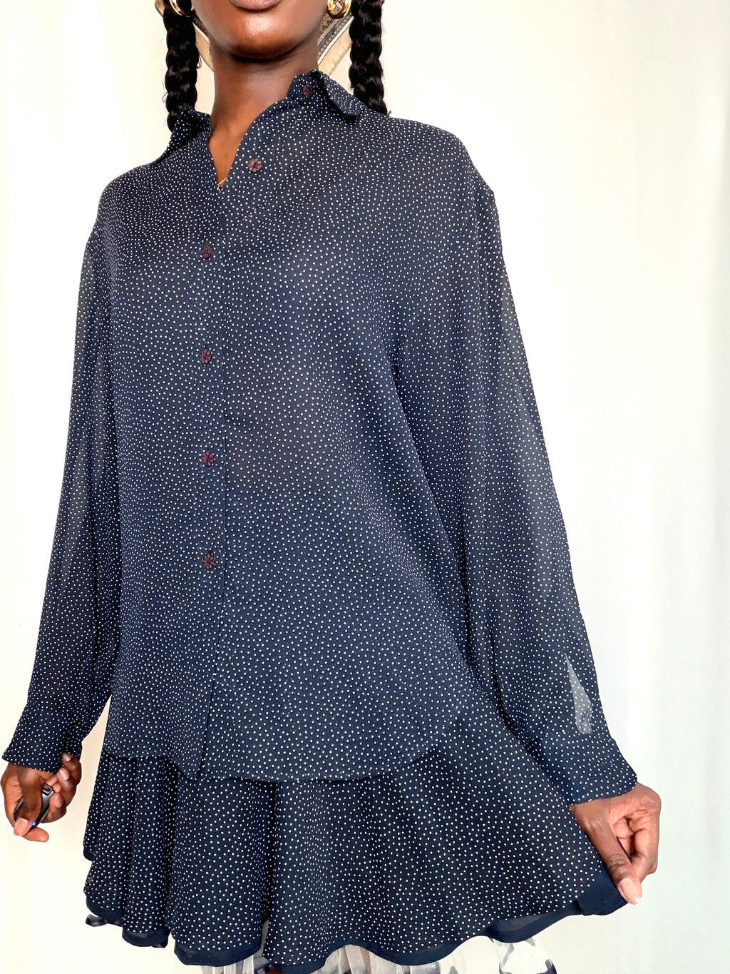 Ensemble marine à pois vintage