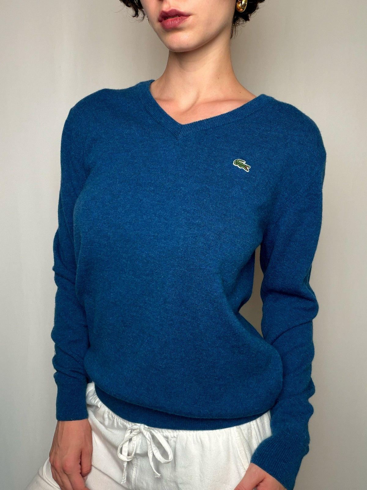 Pull bleu Lacoste M vintage