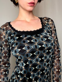 Robe en mesh graphique TU vintage