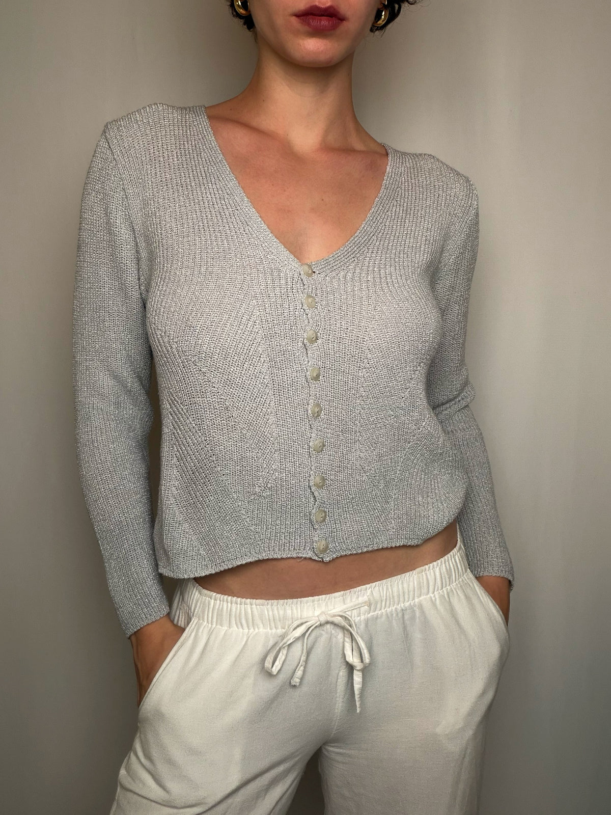 cardigan Gris Chiné M/L vintage