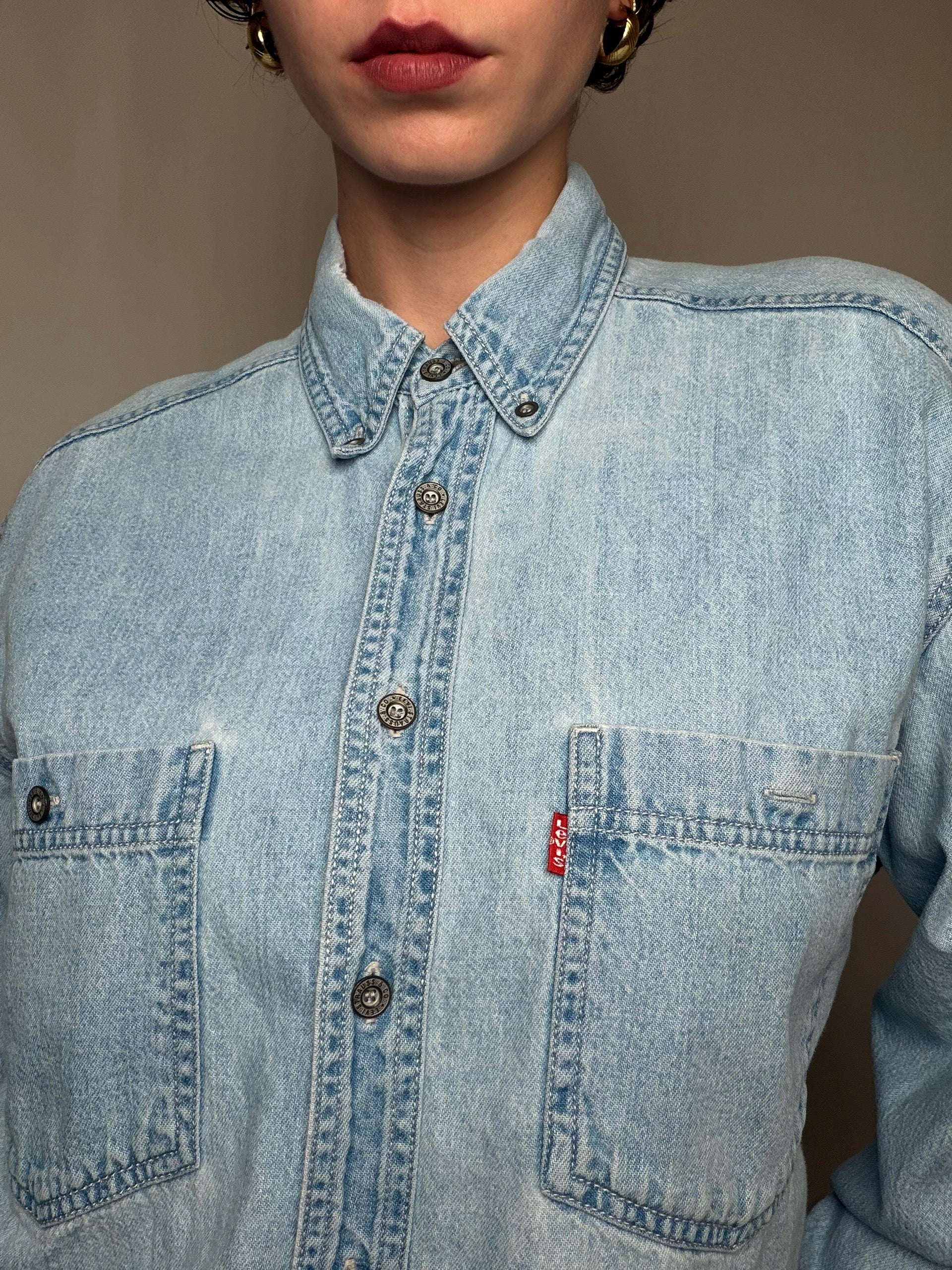 Chemise en jean oversized bleu clair Levi's M vintage