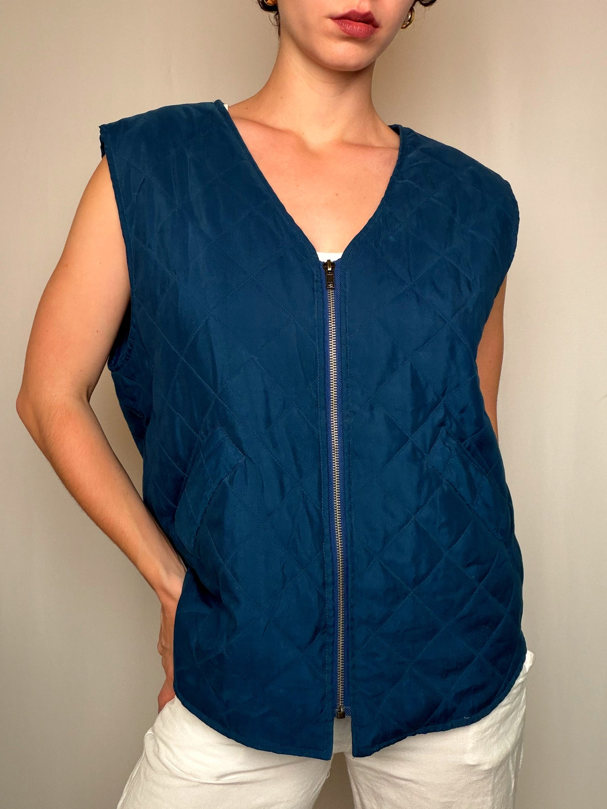 Gilet matelassé bleu M/L vintage