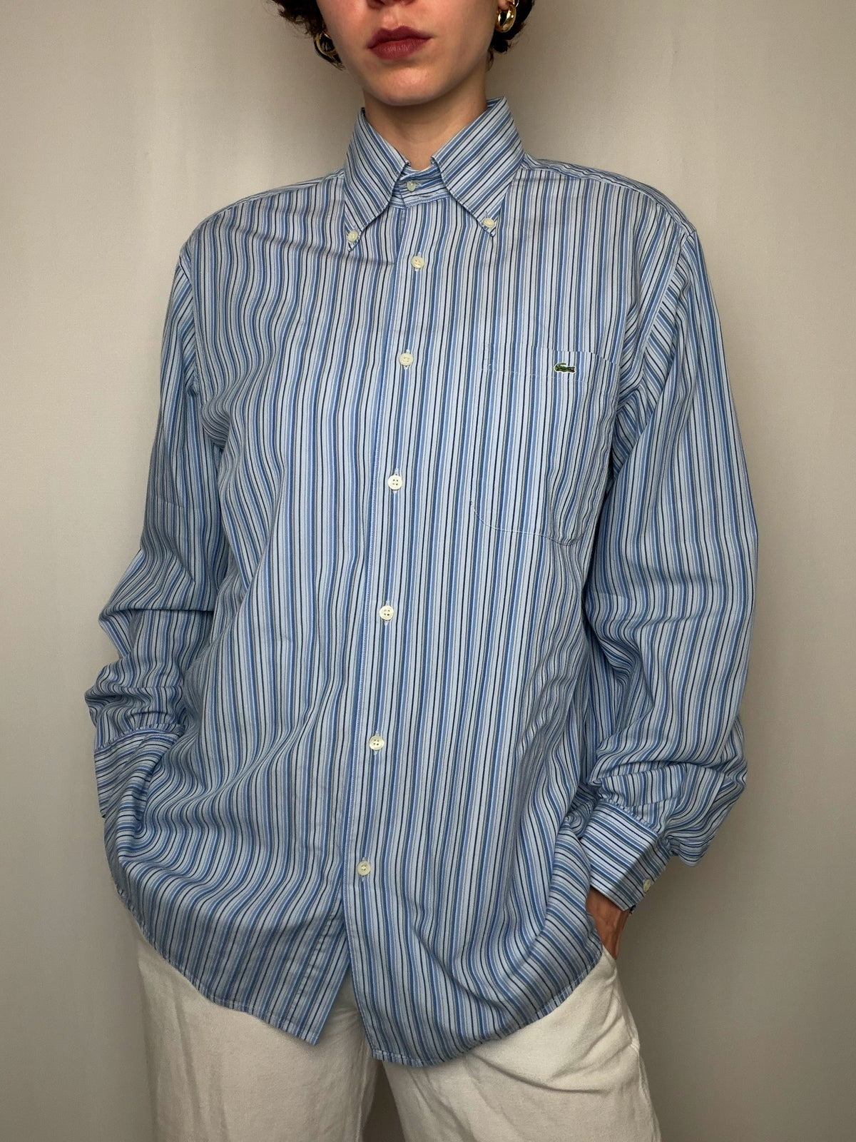 Chemise rayé bleu Lacoste S/M vintage