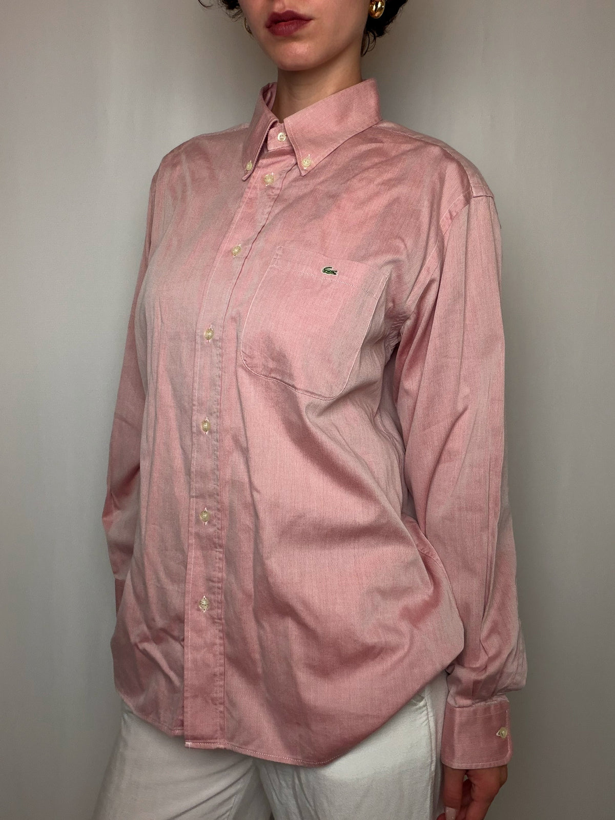 Chemise Rose Poudré Lacoste M/L vintage
