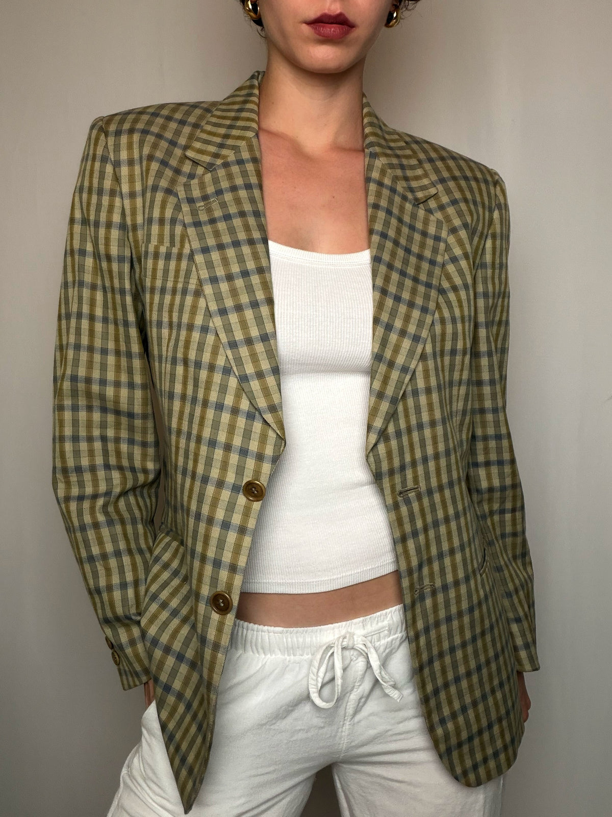 Blazer à carreaux L vintage