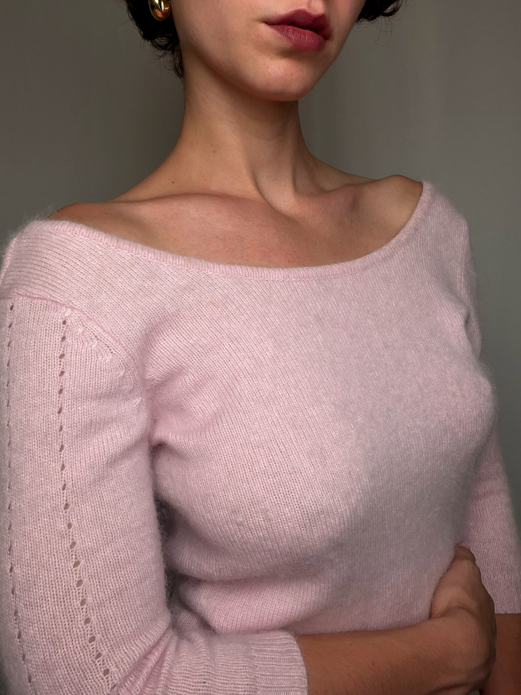 Pull tout doux Rose Nafnaf S vintage