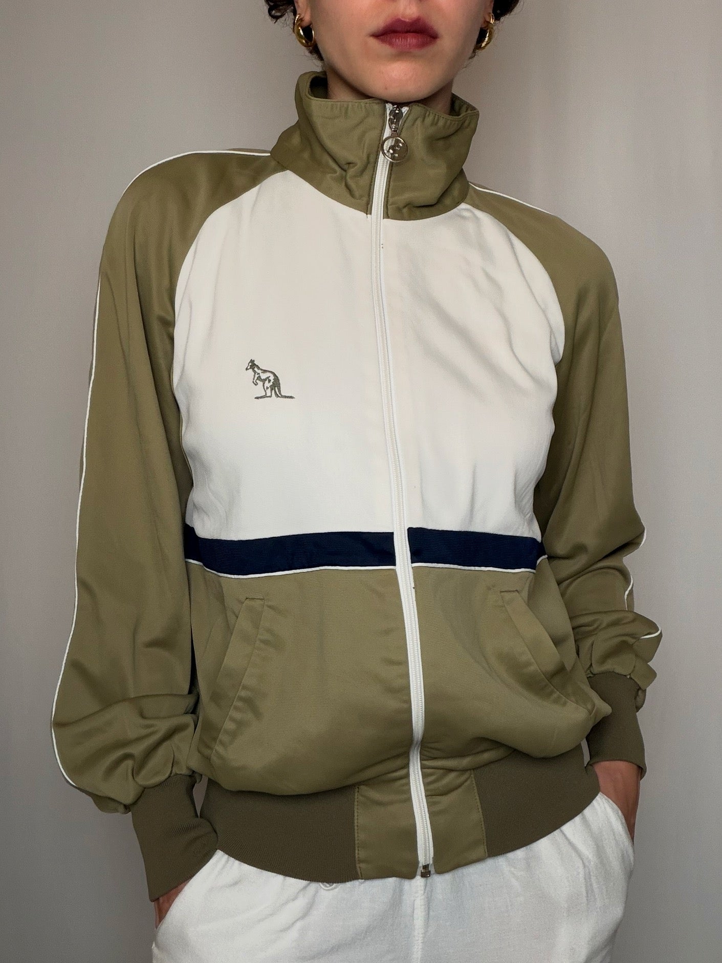 Jacket De Sport Olive/blanc M/L vintage