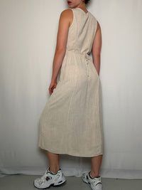 Robe beige en lin S vintage