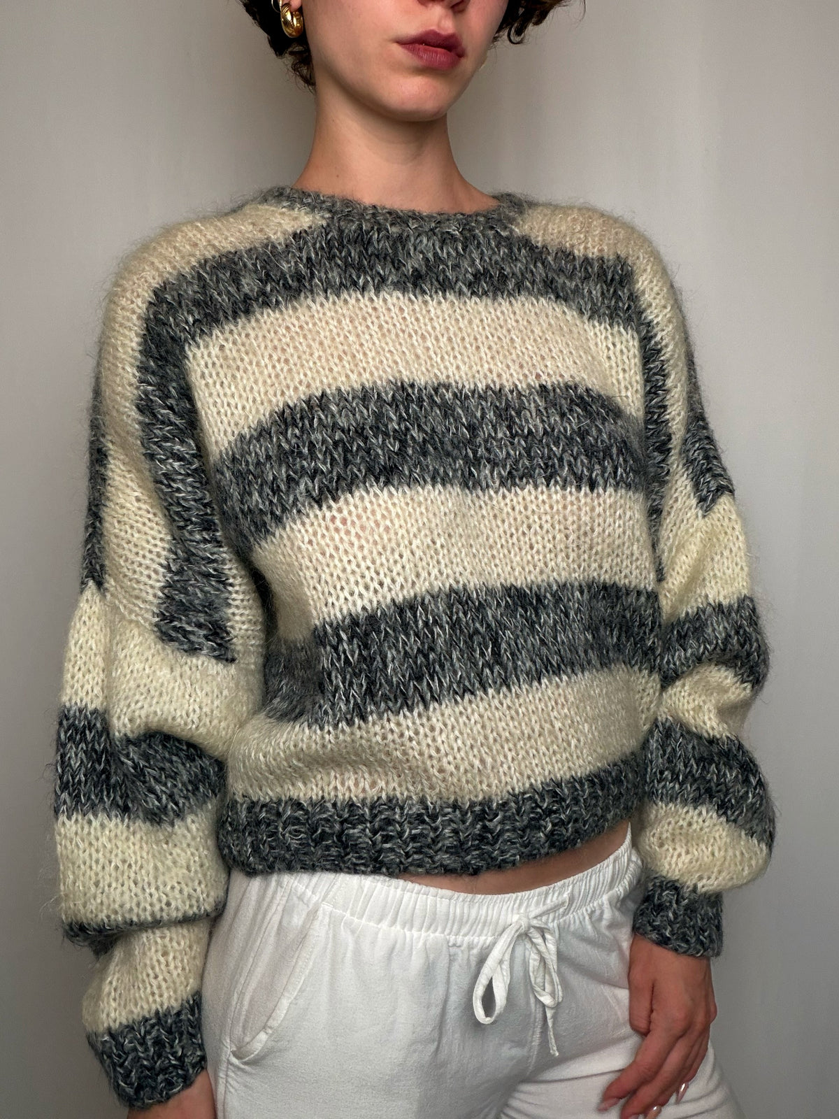 Pull tricoté Rayé M/L vintage