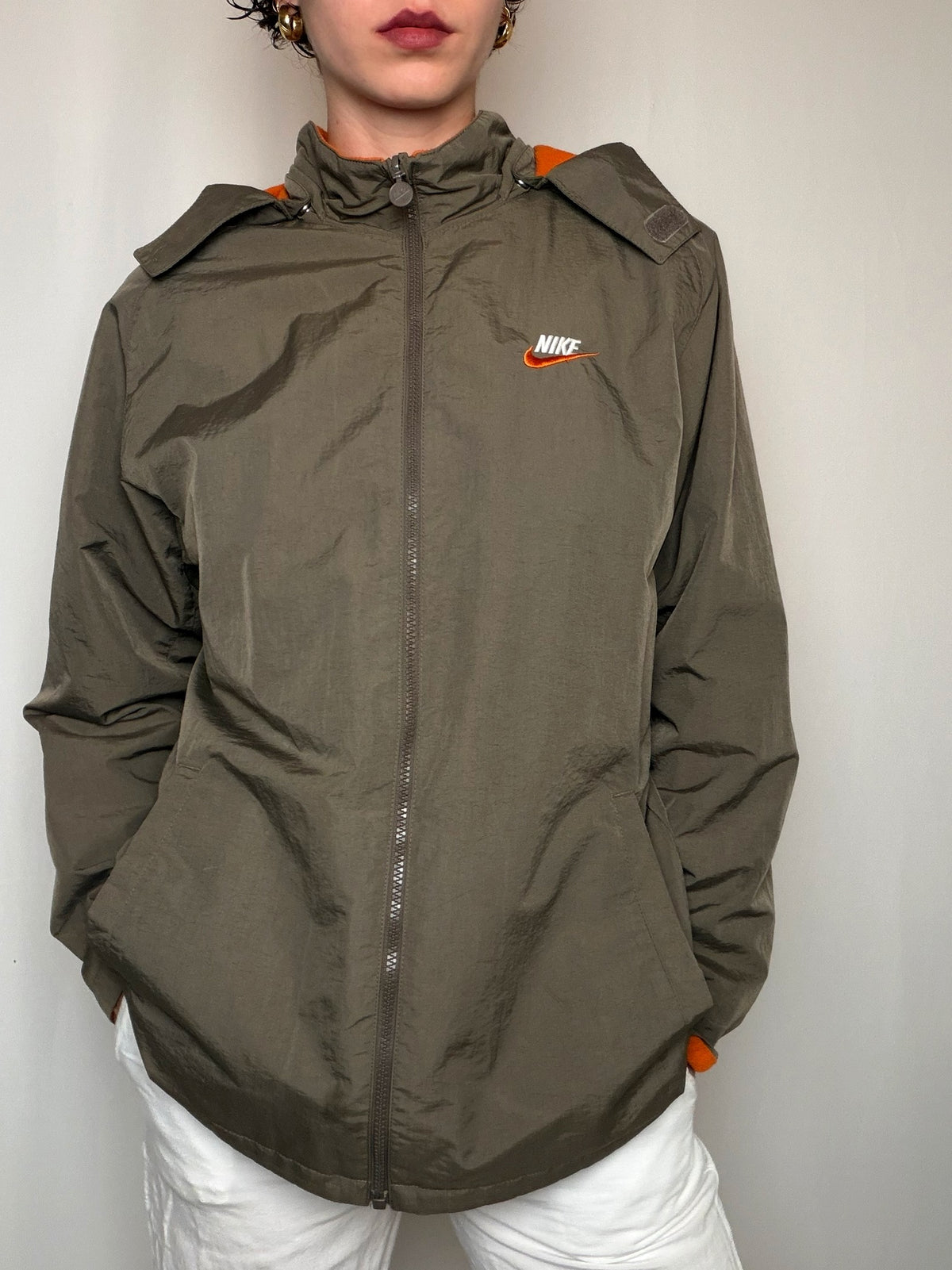 Jacket / polaire reversible kaki Nike S/M vintage