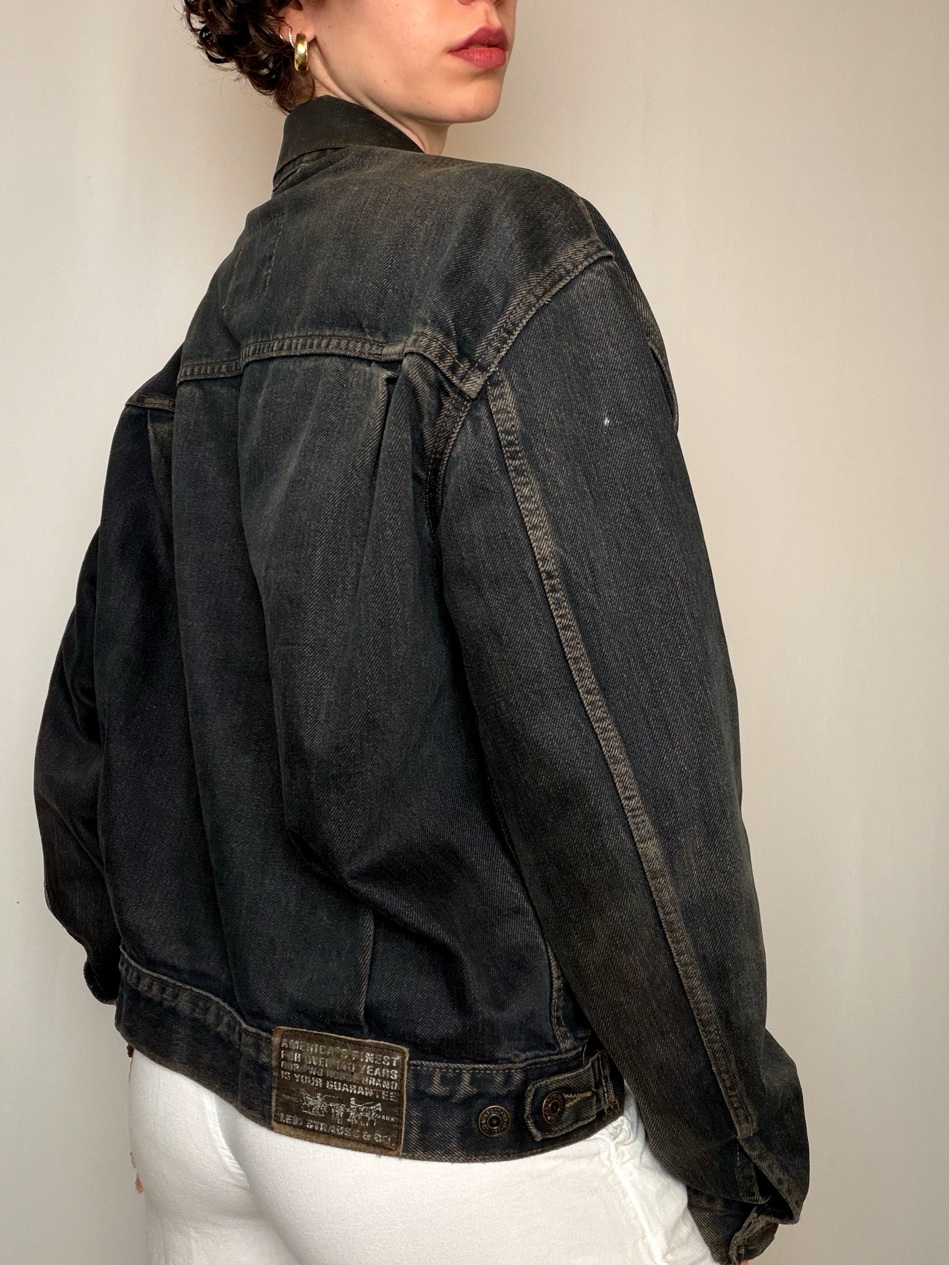 Jacket en denim Noir Délavé Levi's XL vintage