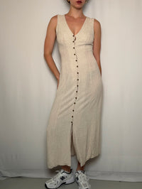 Robe beige en lin S vintage