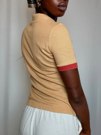 Polo Beige Et Rouge Adidas S vintage
