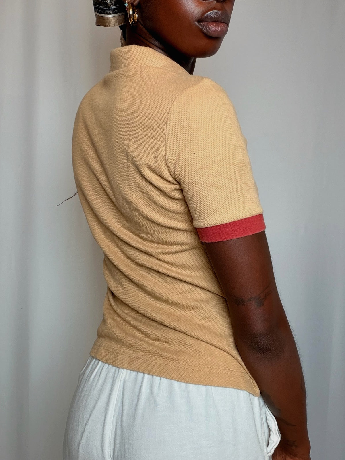 Polo Beige Et Rouge Adidas S vintage