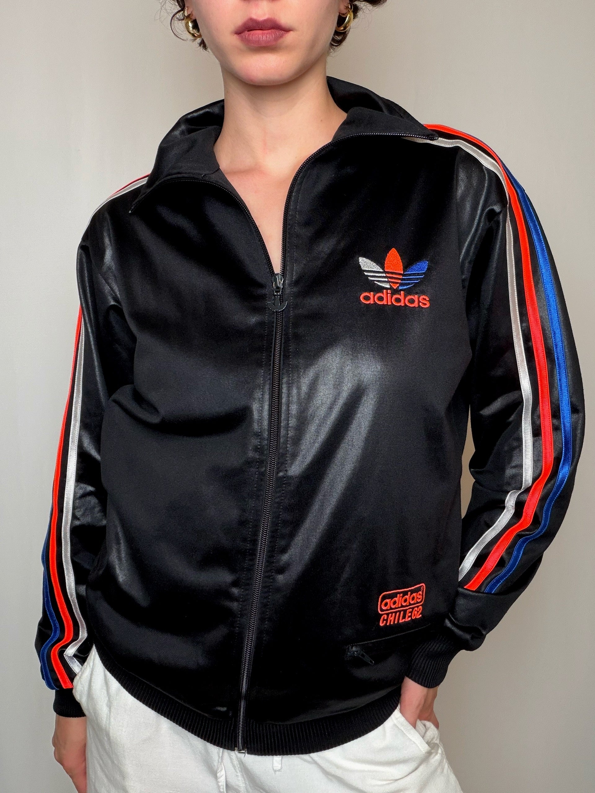 Jacket de sport noir irisé Adidas S vintage