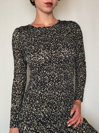 Robe longue smockée à fleurs M/L vintage