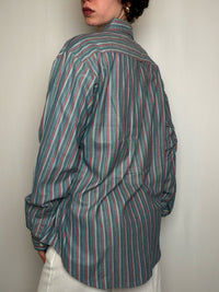 Chemise Rayé Bleu Pétrole / Bordeaux Ralph Lauren M/L vintage