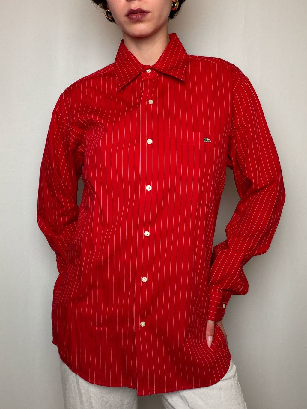 Chemise Rouge Lacoste S/M vintage